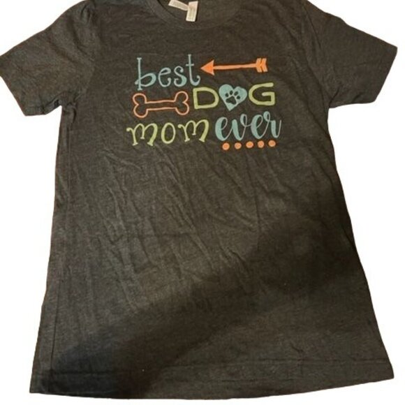 Best Dog Mom Ever gray Graphic T-Shirt Bella+Canvas  Ideal for‎ dog lovers - Picture 2 of 6